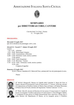 il canto della liturgia quotidiana - Associazione Italiana Santa Cecilia