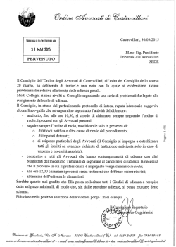 Udienze penali - Ordine Avvocati Castrovillari