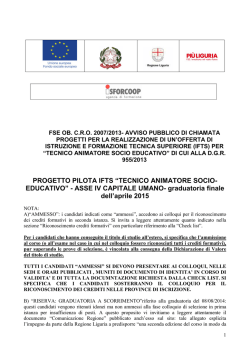 Informazioni corso Tecnico Animatore Socio Educativo
