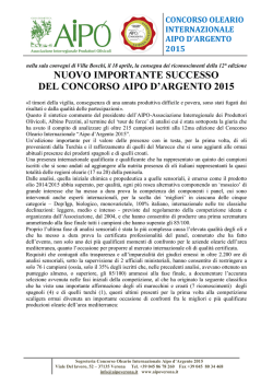 Vincitori Aipo d`Argento 2015 - Associazione Interregionale