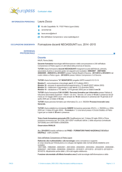 CV europeo Laura Zocco 2015 - Istituto Comprensivo di Pietra Ligure