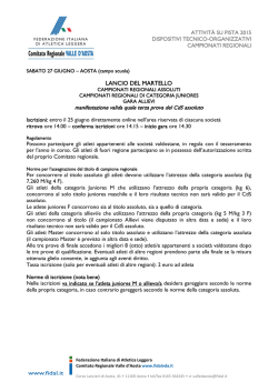 Dispositivi Campionati Regionali Assoluti e di categoria