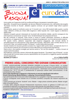 NEWSLETTER APRILE 2015 - Comune di Capo d`Orlando