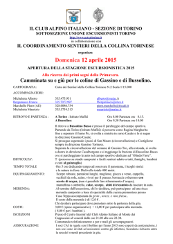 Domenica 12 aprile 2015 - unione escursionisti torino