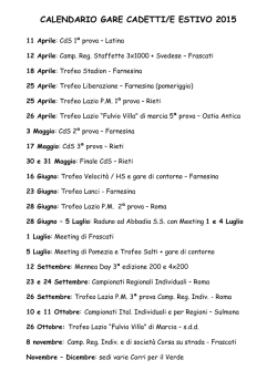 calendario gare cadetti/e estivo 2015