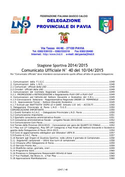 Comunicato ufficiale N.40
