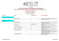 ATTIVITA` DI LIBERA PROFESSIONE INTRAMURARIA