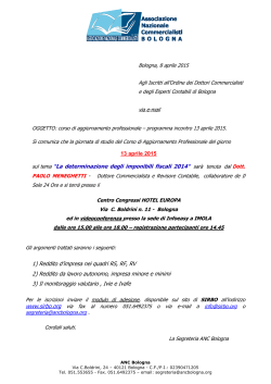 Programma incontro 13 aprile 2015