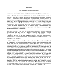 Interrogazione a risposta in Commissione