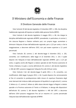 Il Ministero dell`Economia e delle Finanze