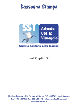venerdì 10 aprile 2015 - Azienda USL 12 Versilia