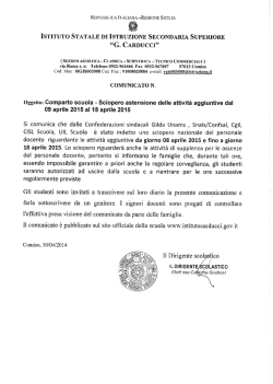 comparto scuola - sciopero att.tà agg.ve
