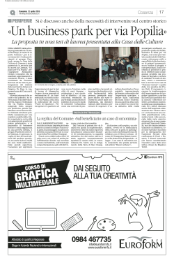 Quotidiano 12 4 2015 - delibere di giunta comune di cosenza