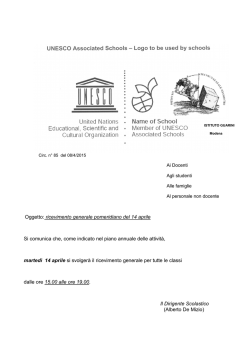 Oggetto: ricevimento generale pomeridiano del 14