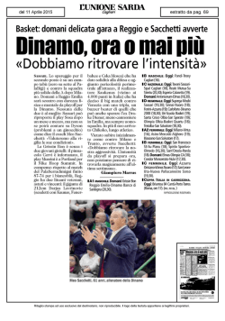 Dinamo, ora o mai pi&ugrave;