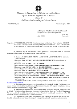 Nota n. 982 del 7 aprile 2015 - Centro servizi amministrativi di Arezzo