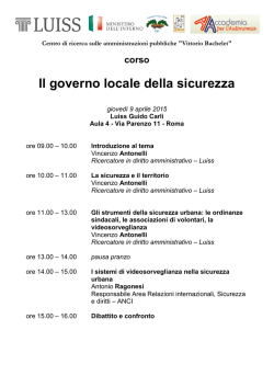 Il governo locale della sicurezza