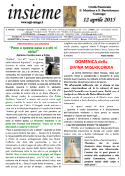 DOMENICA della DIVINA MISERICORDIA