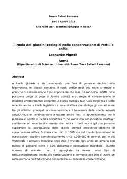 Il ruolo dei giardini zoologici nella conservazione