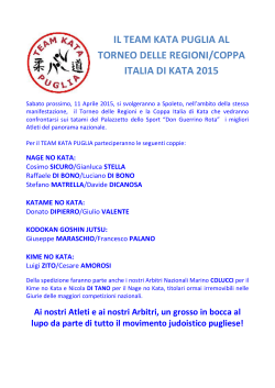 il team kata puglia al torneo delle regioni/coppa italia