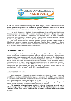 In vista delle elezioni amministrative e regionali del 31