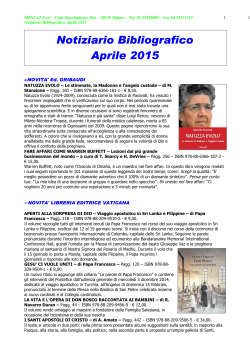 Disponibile il nuovo Notiziario Bibliografico Aprile 2015