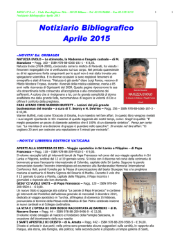 Disponibile il nuovo Notiziario Bibliografico Aprile 2015