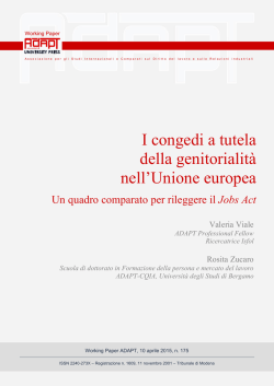 I congedi a tutela della genitorialit&agrave; nell`Unione europea