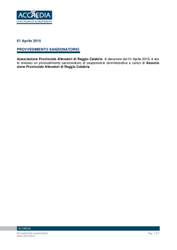 Dipartimento Laboratori di Prova - Provvedimento