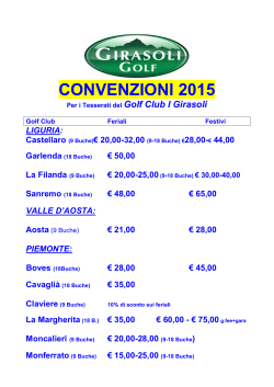 CONVENZIONI 2015 ai Soci Girasoli
