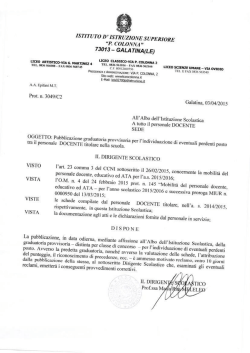 pubblicazione graduatoria provvisoria individuazione