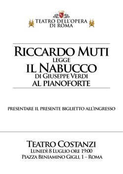 Riccardo Muti il Nabucco - Teatro dell`Opera di Roma