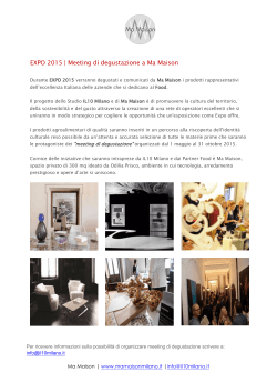 EXPO 2015 | Meeting di degustazione a Ma Maison