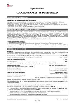 LOCAZIONE CASSETTE DI SICUREZZA
