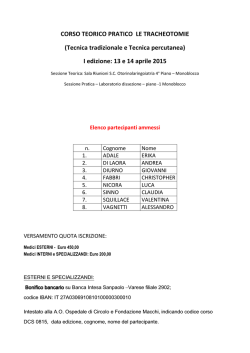 I edizione: 13 e 14 aprile 2015 - Ospedale di Circolo e Fondazione