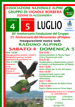 Il programma - Associazione Nazionale Alpini