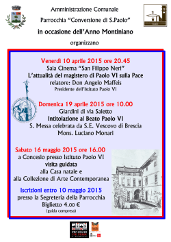 in occasione dell`Anno Montiniano