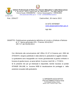 Prot. 2554/C7 Castrovillari, 30 marzo 2015 Al SITO INTERNET www