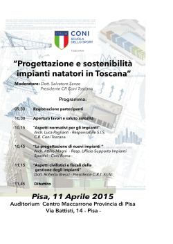 Progettazione e sostenibilità impianti natatori in Toscana