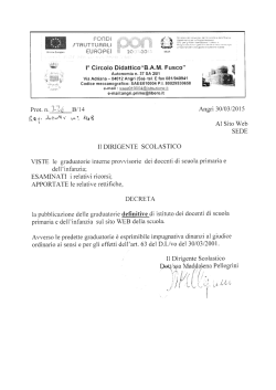 Graduatorio Interne Definitive Docenti Infanzia e