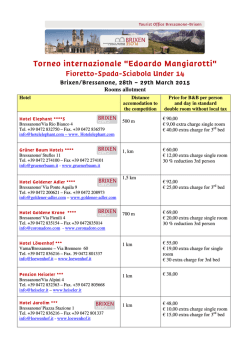 PDF list of rooms allotment - Torneo Internazionale Edoardo