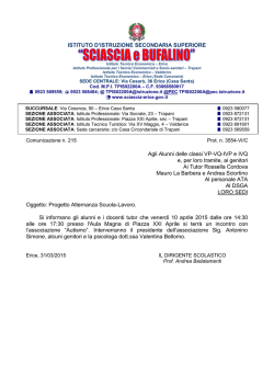 ISTITUTO D`ISTRUZIONE SECONDARIA SUPERIORE Agli Alunni