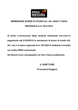 riemissione borse di studio aa. aa. vari e tassa regionale aa 2013