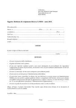 Domanda - Ministero della Difesa