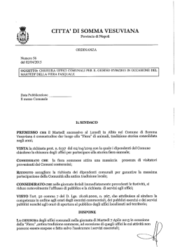 Leggi L`Ordinanza 56 - Comune di Somma Vesuviana