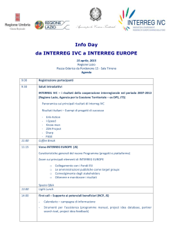 Info Day da INTERREG IVC a INTERREG EUROPE