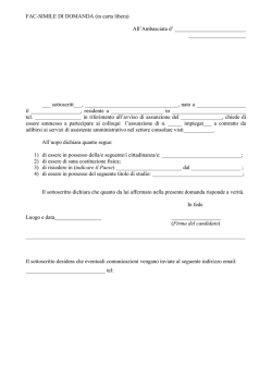 domanda - Ambasciata d`Italia a Tunisi