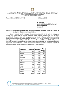 Dotazioni organiche del personale docente per l`a.s - CGIL
