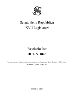 Senato della Repubblica XVII Legislatura Fascicolo Iter DDL S. 1843