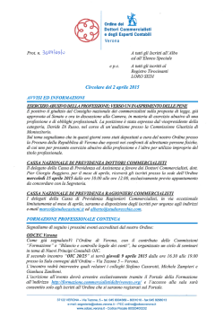 Circolare - ordine dei dottori commercialisti e degli esperti contabili